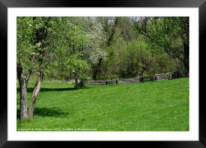 Old Fence line Landscape 2A Framed Mounted Print by Philip Lehman