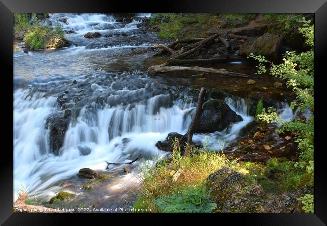 Willow River Falls Aug 23rd (12A) Framed Print by Philip Lehman