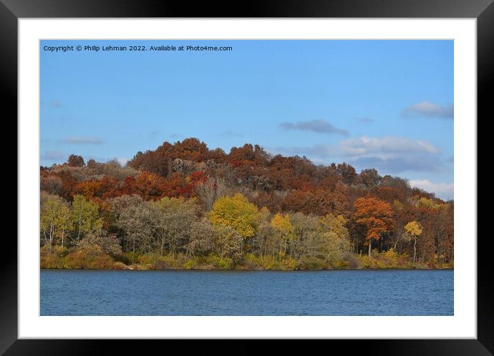 Yellowstone Lake Fall colors (28A) Framed Mounted Print by Philip Lehman