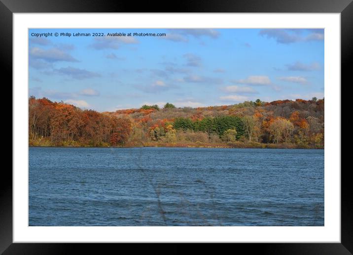Yellowstone Lake Fall colors (35A) Framed Mounted Print by Philip Lehman