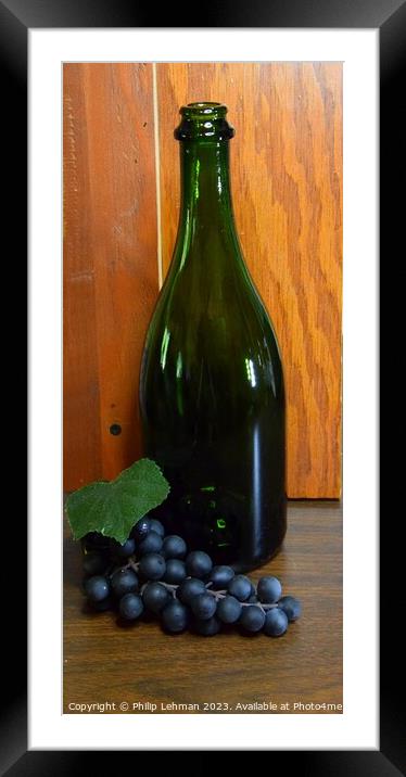 Wine Bottle 13A Framed Mounted Print by Philip Lehman
