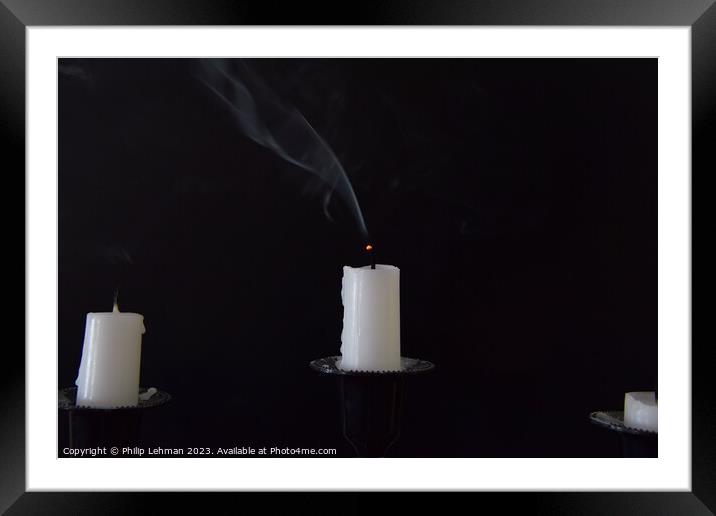 Candle Smoke 3A Framed Mounted Print by Philip Lehman