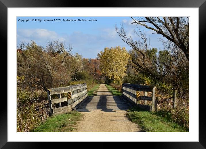 Fall Colors Hiking Trail 21A Framed Mounted Print by Philip Lehman