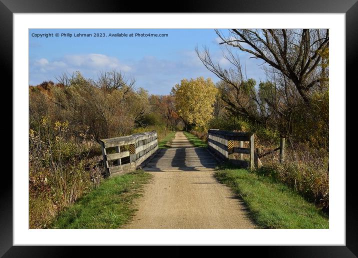 Fall Colors Hiking Trail 17A Framed Mounted Print by Philip Lehman