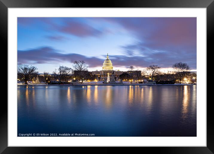 US Capitol Sunrise Framed Mounted Print by Eli Wilson