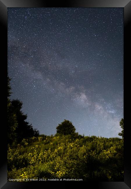 Milky Way Rising Over A Hill Framed Print by Eli Wilson