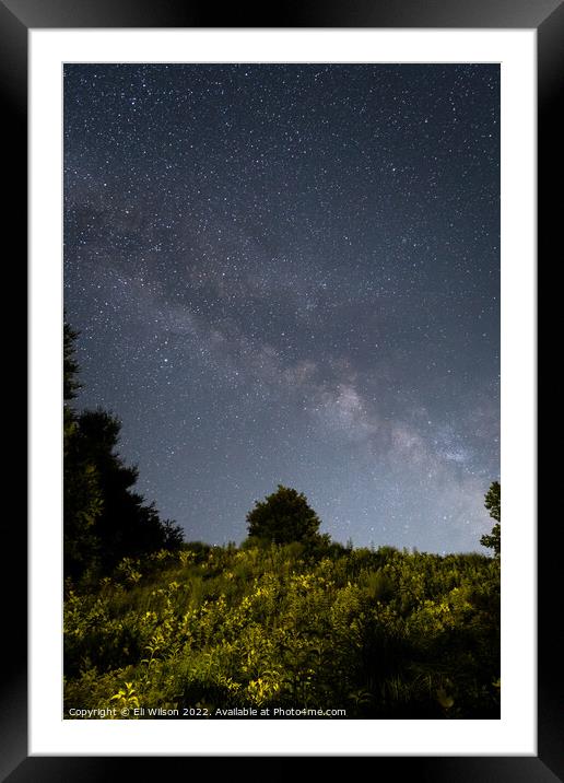 Milky Way Rising Over A Hill Framed Mounted Print by Eli Wilson