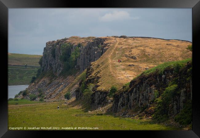 Hadrian's Wall at Steel Rigg Northumberland England UK Framed Print by Jonathan Mitchell