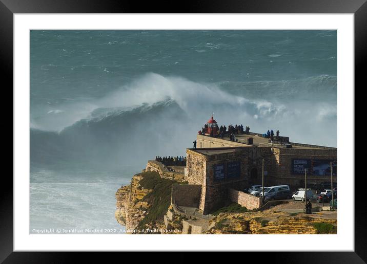 Amazingly beautiful XXL waves at Nazare Portugal Framed Mounted Print by Jonathan Mitchell