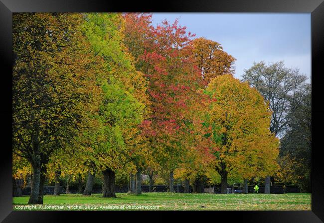 Autumn in North Inch Park, Perth, Perthshire, Scotland, 2014 Framed Print by Jonathan Mitchell