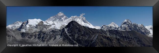 Mount Everest, Khumbu Himalaya, Nepal, 2008 Framed Print by Jonathan Mitchell
