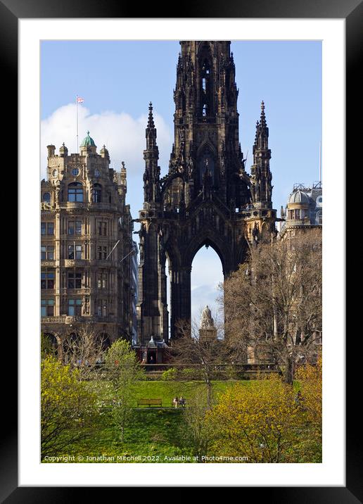 Scott Monument, Edinburgh, Scotland, 2011 Framed Mounted Print by Jonathan Mitchell