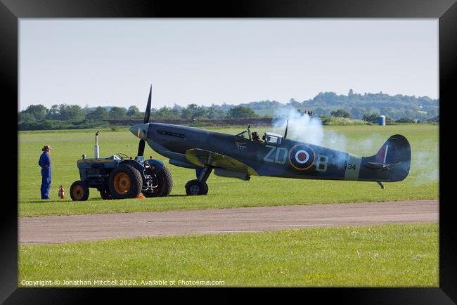 Spitfire Ready for Take-off Framed Print by Jonathan Mitchell