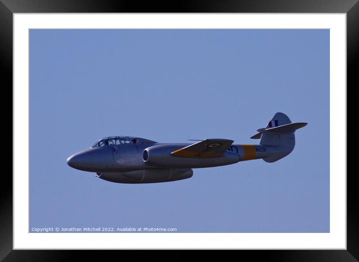 RAF Gloster Meteor T7 Framed Mounted Print by Jonathan Mitchell