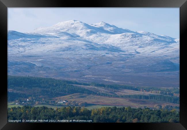 First snows in the Scottish Highlands Framed Print by Jonathan Mitchell