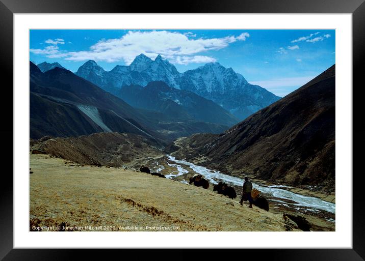 Everest Himalaya, Nepal, 2005 Framed Mounted Print by Jonathan Mitchell