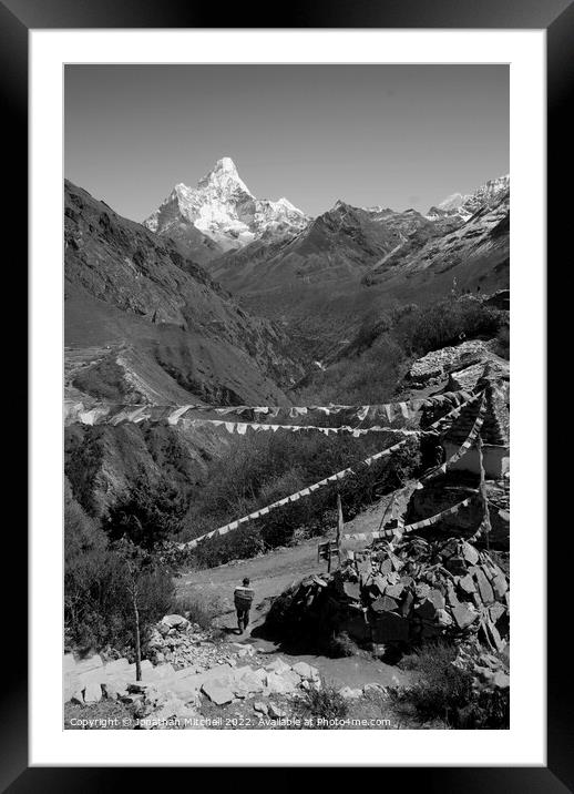 Mong La, Everest Himalaya, Nepal, 2007 Framed Mounted Print by Jonathan Mitchell