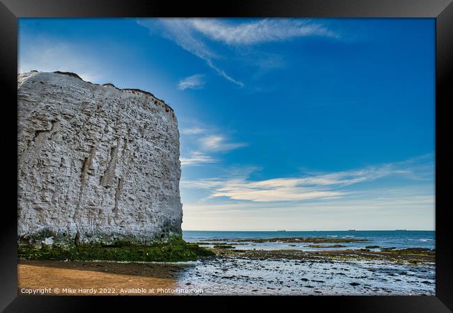 Chalk cliff formation on Botany Bay beach Framed Print by Mike Hardy