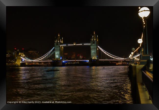 Tower Bridge at night Framed Print by Mike Hardy