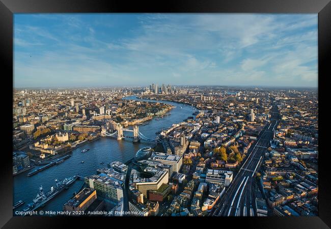 Aerial view of London Framed Print by Mike Hardy