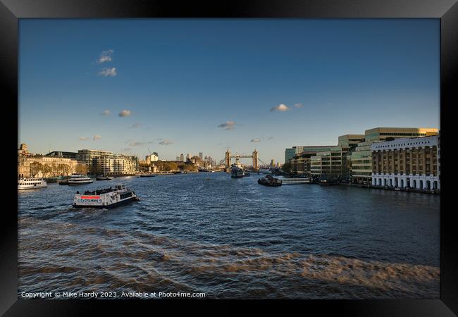 River Thames looking towards Tower Bridge Framed Print by Mike Hardy