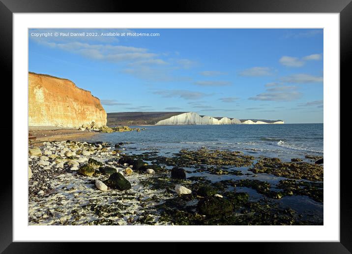 Seven Sisters from Hope cove Framed Mounted Print by Paul Daniell
