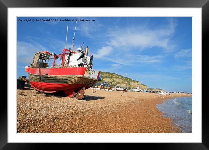 Boat on beach at Hastings Framed Mounted Print by Paul Daniell