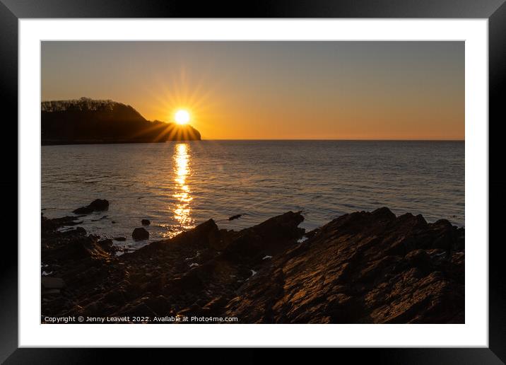 Sunset Clevedon Framed Mounted Print by Jenny Leavett