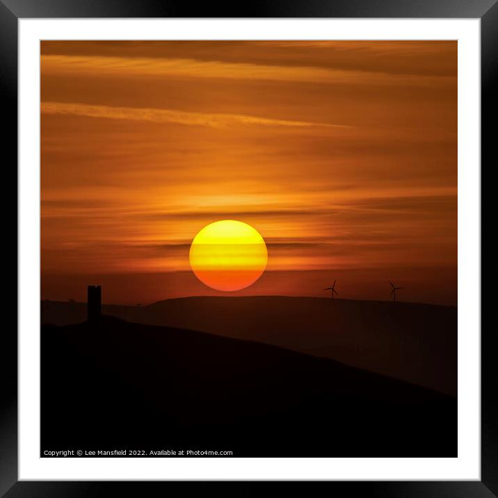 Sunrise Sunset Blacko Tower Lancashire Framed Mounted Print by Lee Mansfield