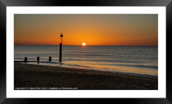 Sunset in the beach  Framed Mounted Print by Jakub Eter