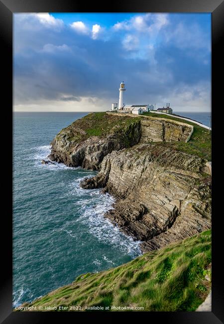 Lighthouse in north Wales in beautiful place  Framed Print by Jakub Eter