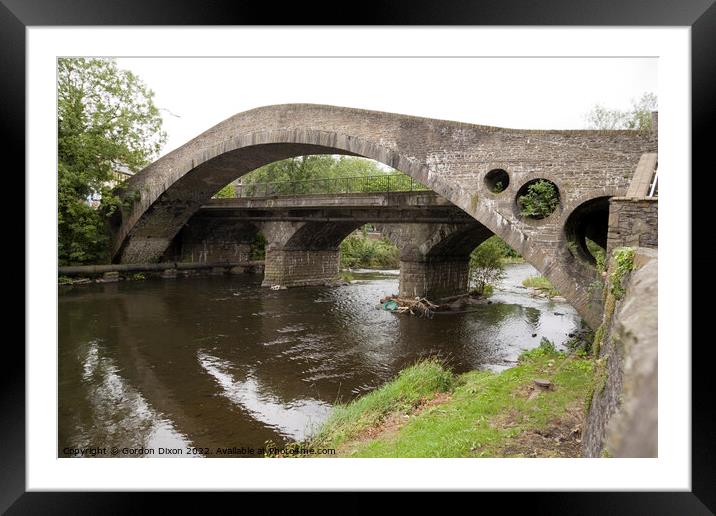 The 'Old Bridge' spanning the River Taff at Pontypridd, South Wales Framed Mounted Print by Gordon Dixon