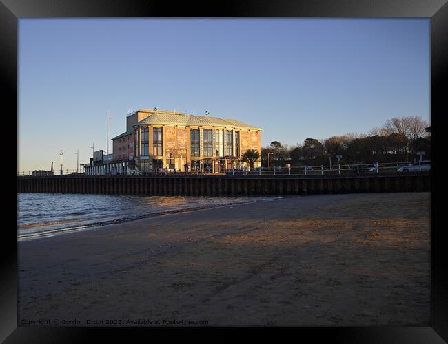 Weymouth Pavilion - lit by sunset on a winter's day Framed Print by Gordon Dixon