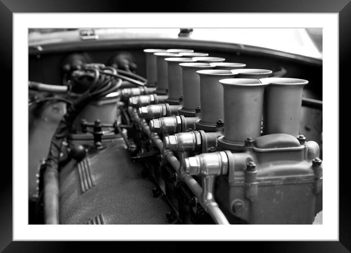 Air intakes of the V12 engine of the Ferrari 250 Testarossa Framed Mounted Print by Gordon Dixon