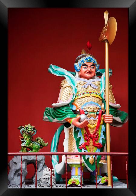 Statue of Guan Di, the Taoist God of War - Kuala Lumpur Framed Print by Gordon Dixon