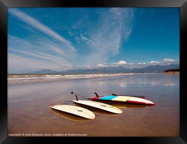 Surfboards at the Ready,NZ  Framed Print by Nick Edwards