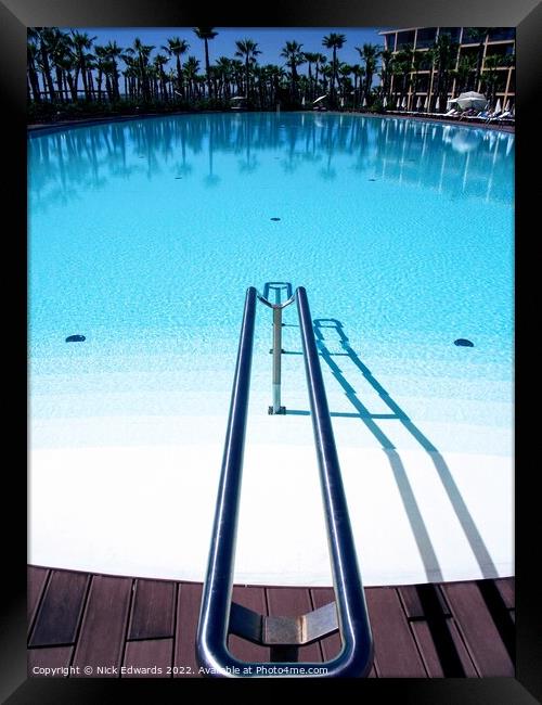  Guia,Portugal Swimming Pool Framed Print by Nick Edwards