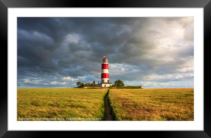 storm clouds at Happisburgh Framed Mounted Print by andrew loveday