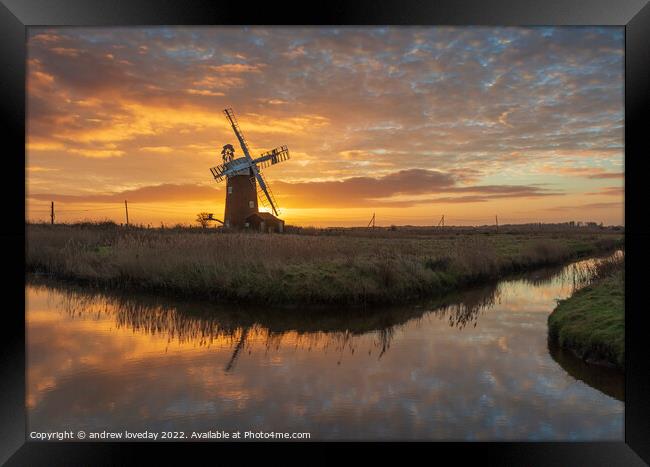 Horsey Mill Framed Print by andrew loveday