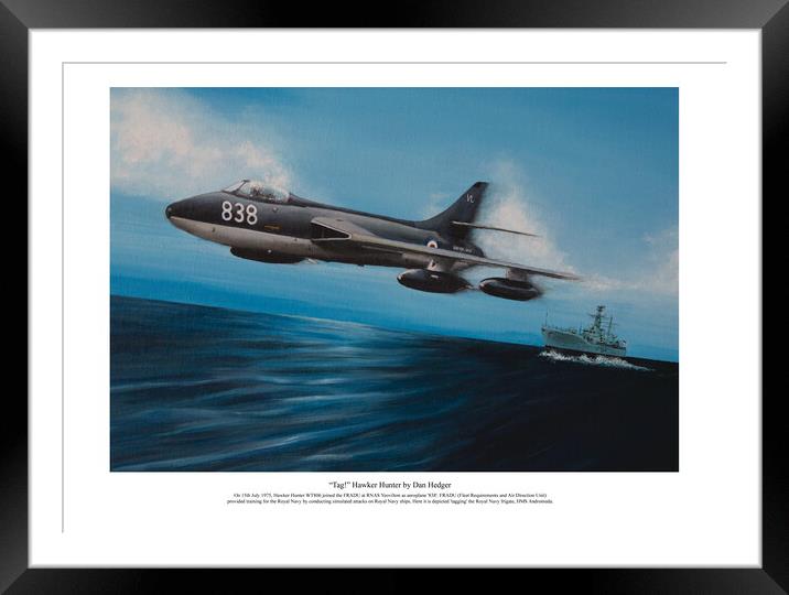 “Tag!” Hawker Hunter by Dan Hedger Framed Mounted Print by Aviator Art Studio
