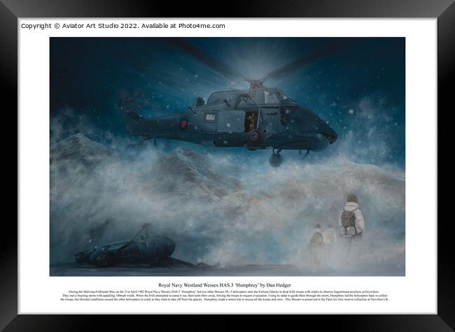 Royal Navy Westland Wessex HAS.3 ‘Humphrey’ helicopter SAS rescue Framed Print by Aviator Art Studio