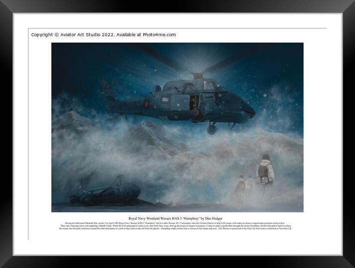 Royal Navy Westland Wessex HAS.3 ‘Humphrey’ helicopter SAS rescue Framed Mounted Print by Aviator Art Studio