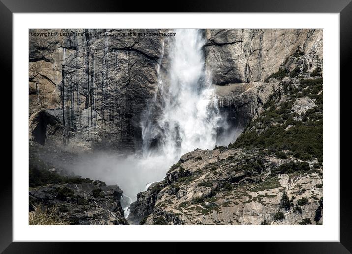 Waterfall in the Yosemite National Park Framed Mounted Print by Eszter Imrene Virt