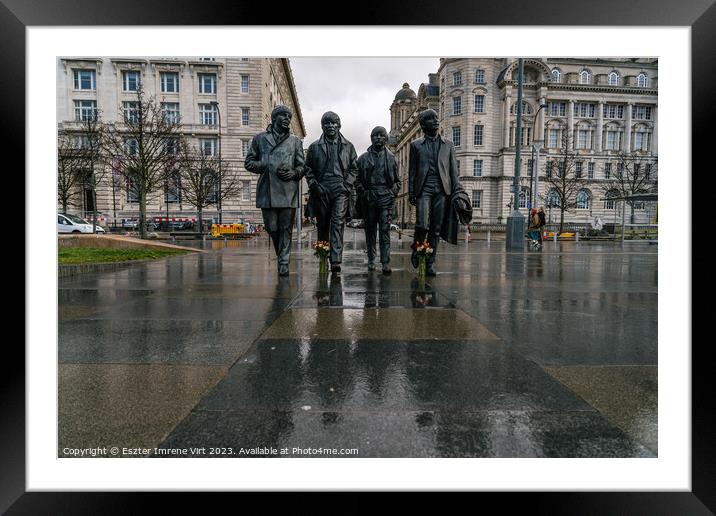 The Beatles Framed Mounted Print by Eszter Imrene Virt