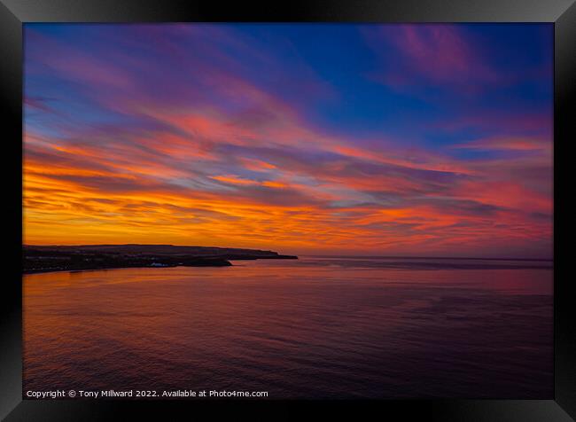Scarborough North Bay Sunset Framed Print by Tony Millward