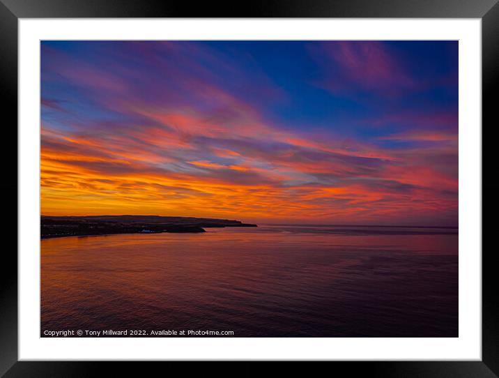 Scarborough North Bay Sunset Framed Mounted Print by Tony Millward