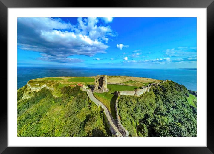 Scarborough Castle Aerial  Framed Mounted Print by Tony Millward
