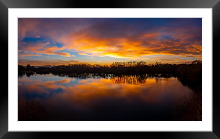 Winter Sunset Framed Mounted Print by Tony Millward