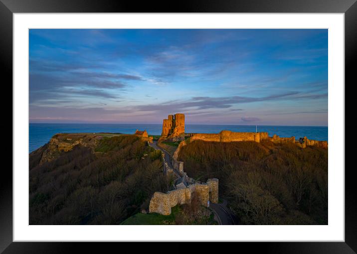 Scarborough Castle Sunset Framed Mounted Print by Tony Millward