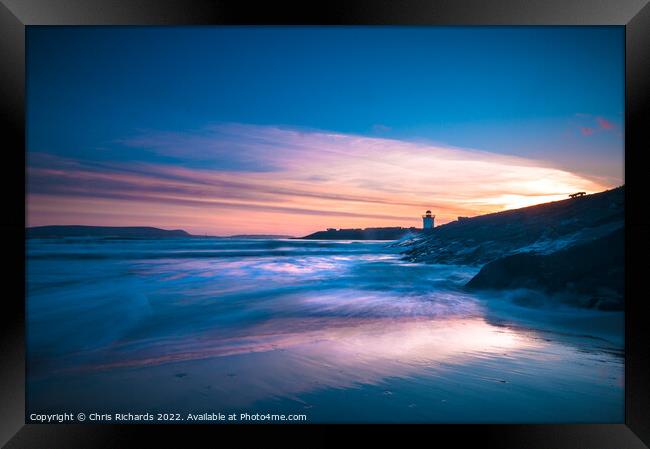 Burry Port Sunset Framed Print by Chris Richards